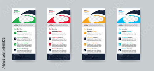 Modern creative corporate business dl flyer or rack card layout concept background flyer brochure cover template for grow up your business to the next level