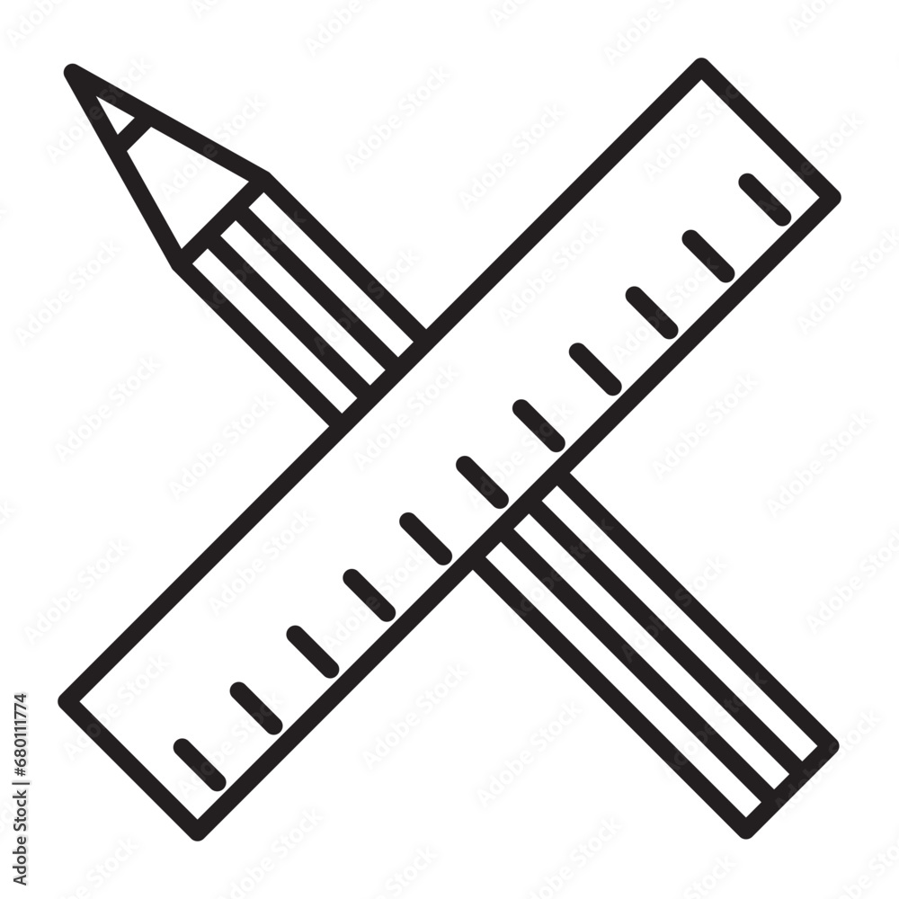 Pencil with ruler icon. Project design concept icon
Pencil with ruler icon. Project design concept icon