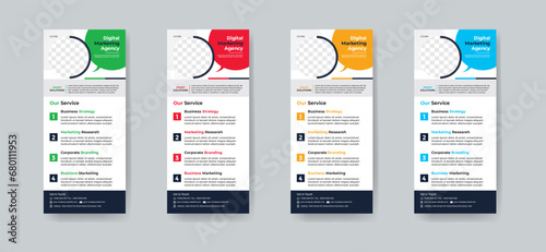 Modern creative corporate business dl flyer or rack card layout concept background flyer brochure cover template for grow up your business to the next level