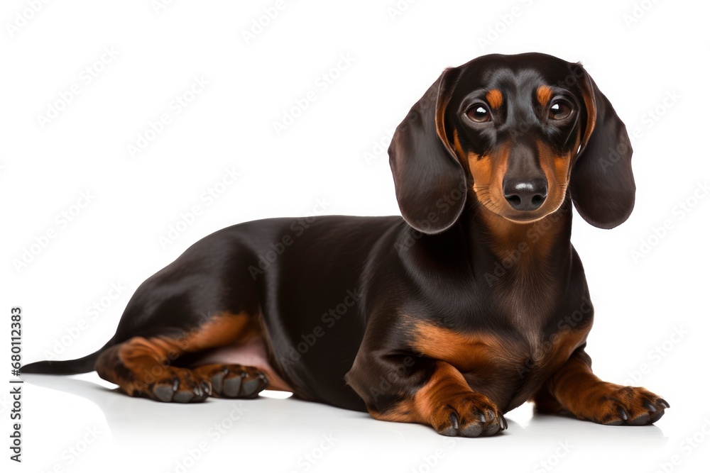 Dachshund cute dog isolated on white background