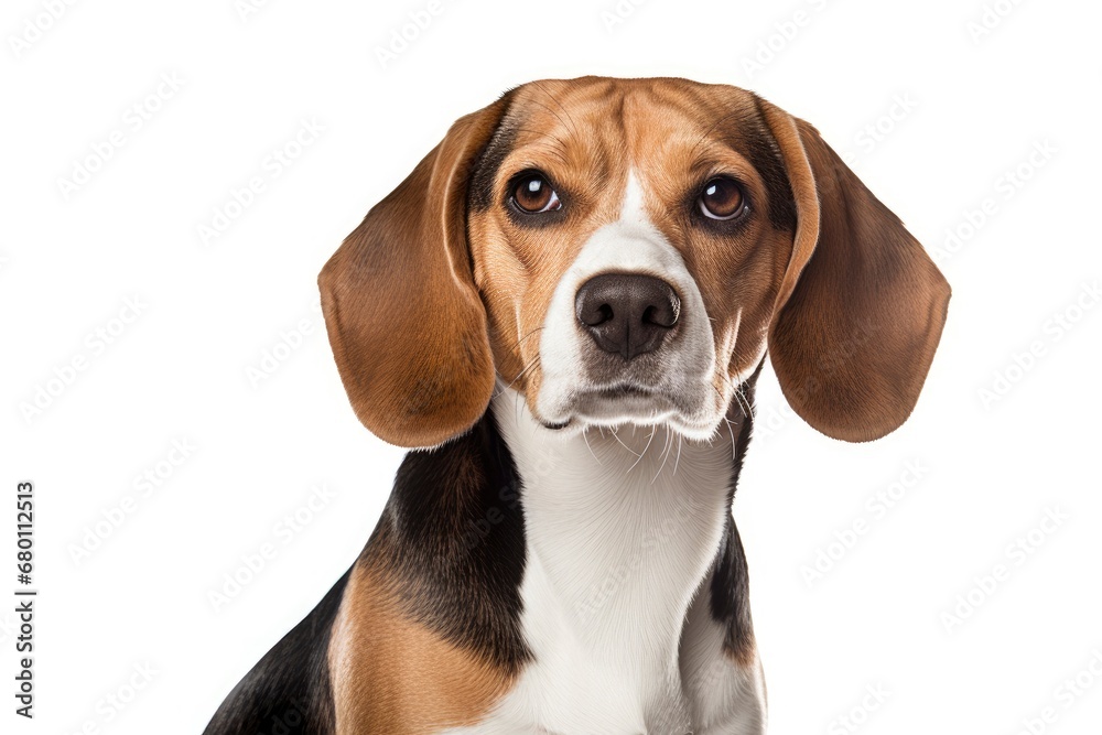 Beagle cute dog isolated on white background