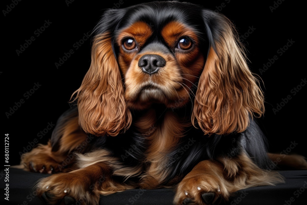 Cavalier King Charles Spaniel cute dog isolated on white background Cavalier King Charles Spaniel cute dog isolated on white background