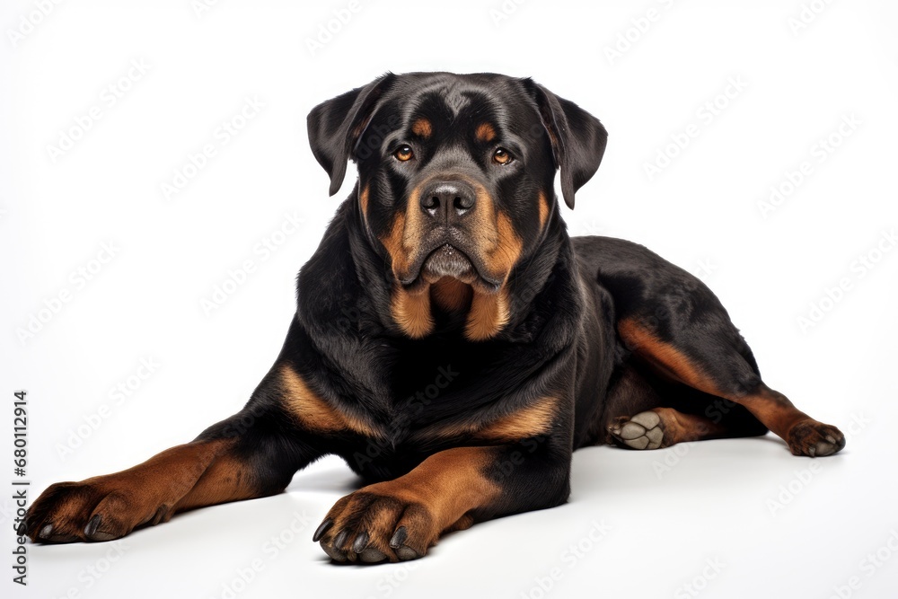 Rottweiler cute dog isolated on white background