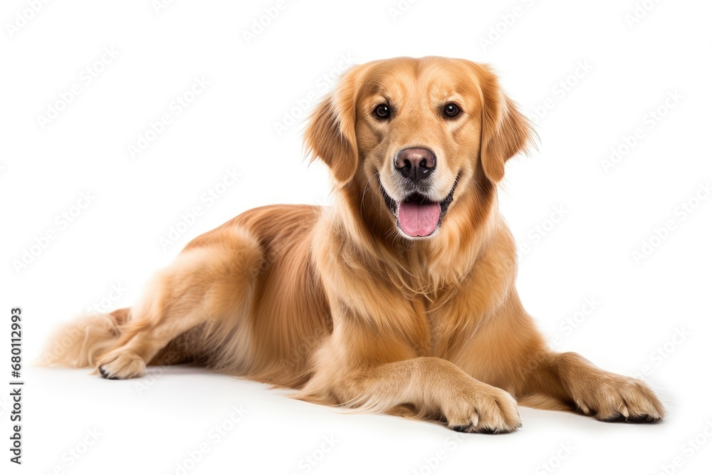 Golden Retriever cute dog isolated on white background