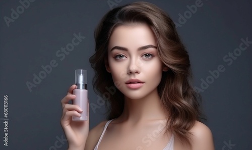 A Captivating Image of a Woman Holding a Tube with Cosmetic Cream, Embarking on a Luxurious Journey of Skincare Elegance, Unveiling the Artistry of Nurtured Glamour, Embracing a Symphony 