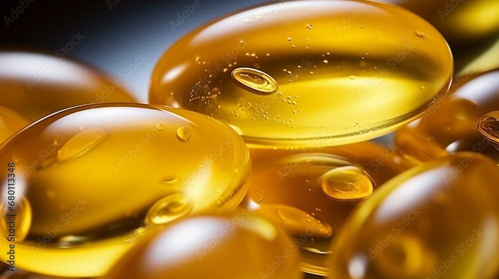 Yellow Drops of Beauty: Cosmetic Product Closeup Yellow Drops of Beauty: Cosmetic Product Closeup
