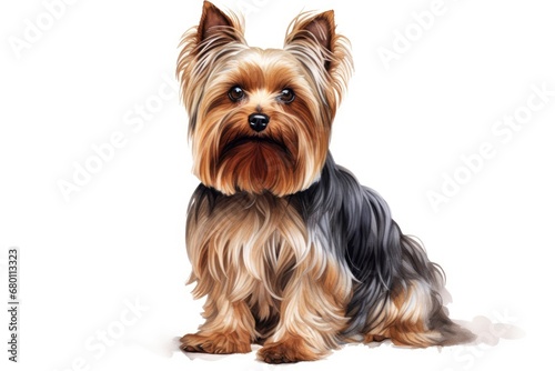 Yorkshire Terrier cute dog isolated on white background