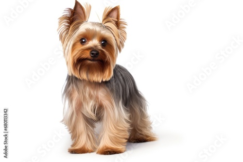 Yorkshire Terrier cute dog isolated on white background