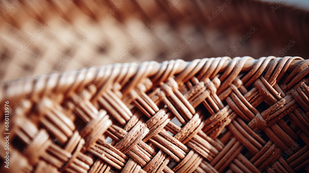 Woven Wicker Basket Close-up Woven Wicker Basket Close-up