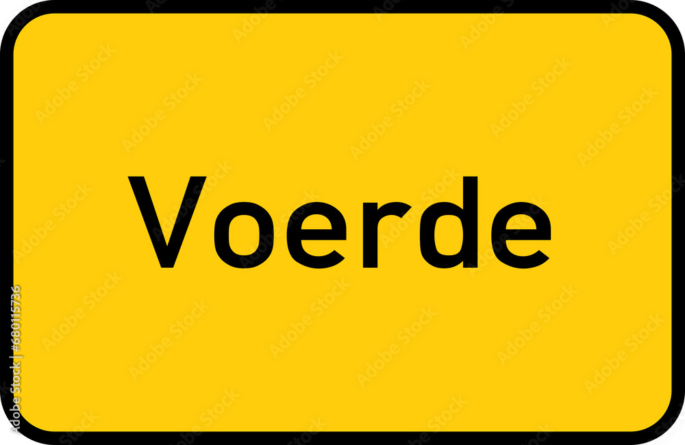 City sign of Voerde - Ortsschild von Voerde City sign of Voerde - Ortsschild von Voerde