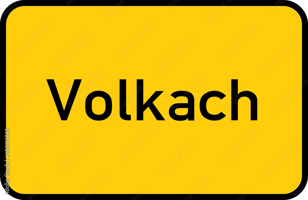 City sign of Volkach - Ortsschild von Volkach City sign of Volkach - Ortsschild von Volkach