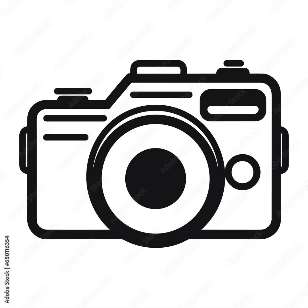 Dslr black camera on white background Dslr black camera on white background