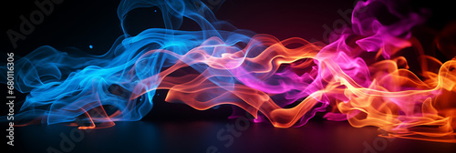 Abstract red blue flame fire magic on background