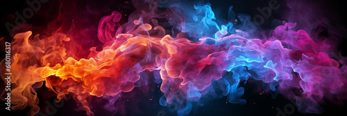 Abstract red blue flame fire magic on background © Basit
