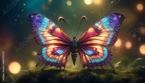 surreal, fantasy butterfly with otherworldly features ai generation