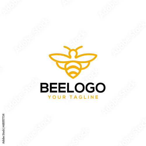 Bee animals logo vector