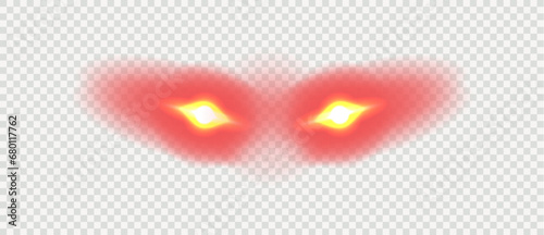 Laser red eyes meme game superhero vector template illustration. Comic red eyes laser red meme overlay.
