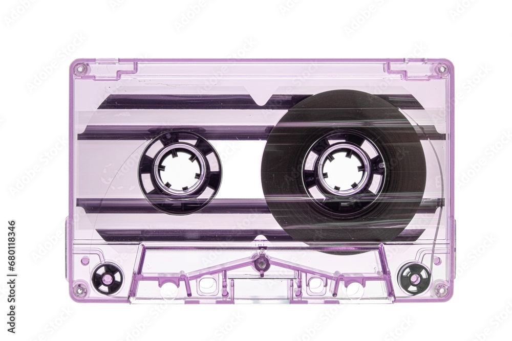 Obraz premium used vintage audio tape cassette isolated, a symbol of 80s, 90s period