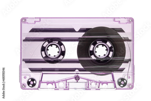 used vintage audio tape cassette isolated, a symbol of 80s, 90s period