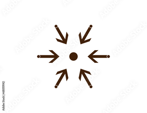 Arrow and point symbolising. Concentration icon , vector illustration.