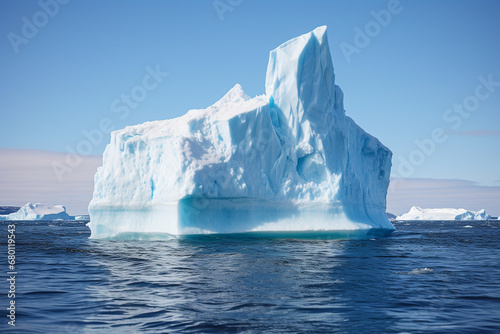 The tip of an iceberg in the Antarctic sea. photo