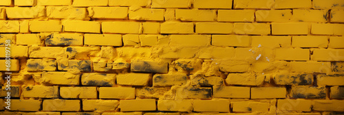 Abstract Old yellow brick wall background, High quality photo