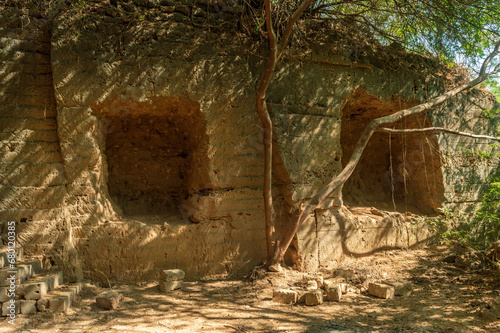 peaceful nature view of osho ashram located at madhavpur, porbandar,Gujarat ,india photo