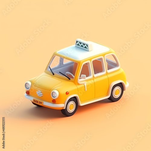 Taxi illustration  material  icon  vector  decorative design element  transparent background  app icon  3D rendering icon