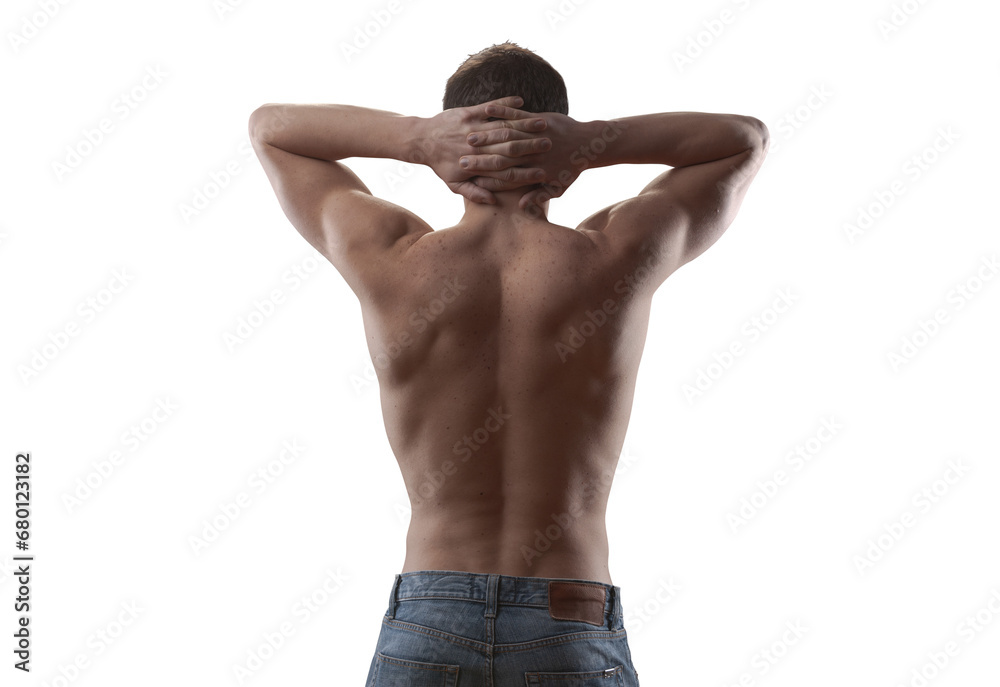 Fototapeta premium Handsome shirtless sensual man posing