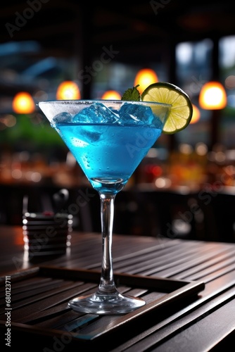 Blue Hawaii cocktail or Blue Lagoon