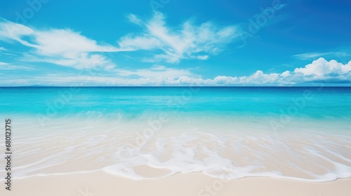 Beautiful white sand beach and tropical sea. Summer vacation background