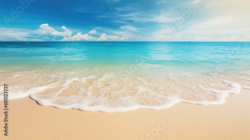 Beautiful white sand beach and tropical sea. Summer vacation background