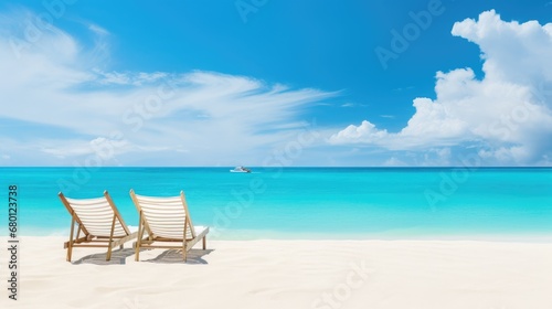 Beautiful white sand beach and tropical sea. Summer vacation background © Andrus Ciprian