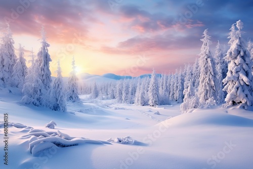 winter landscape with snow © nataliya_ua