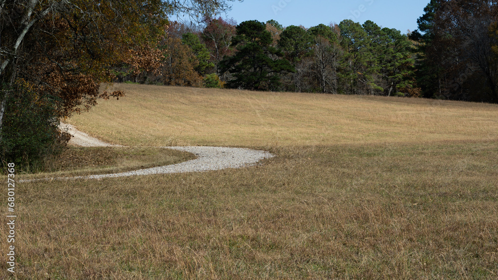 Gravel road in the countryside