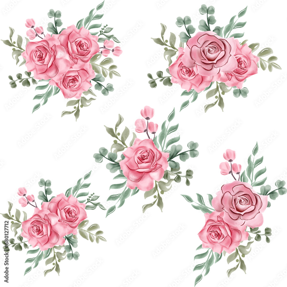 arrangements set of pink roses