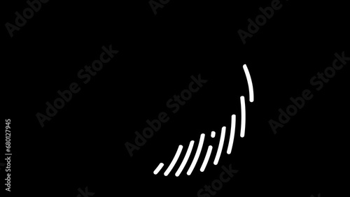Animaton of Fingerprint Scanning Process on Green Screen Background with Alpha Channel. 