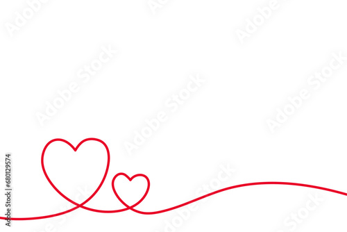 Valentine's day background with negative space area. Continuous line love background.