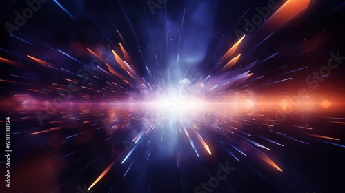 A visually dazzling and fascinating abstract background that depicts the moving energy and energy of technological particles in the virtual and digital world © Damian Sobczyk