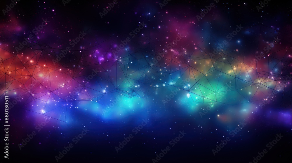 A visually dazzling and fascinating abstract background that depicts the moving energy and energy of technological particles in the virtual and digital world