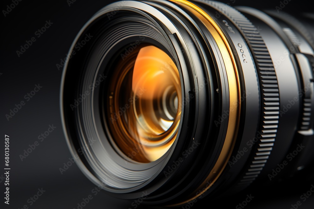 a close up of a camera lens - obrazy, fototapety, plakaty 