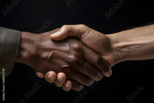 Close-up hand shake between two men