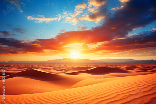 Desert at sunset, beautiful landscape
