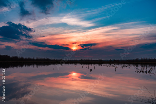 Sonnenuntergang im Naturschutzgebiet 