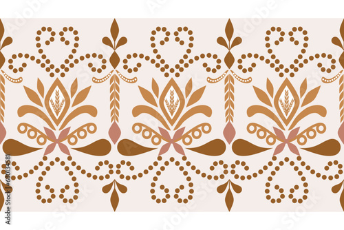 ethnic pattern design, repeat and seamless, geometric and floral element for textile.