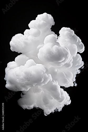 Mysterious Clouds White Clouds Isolated on a Black Background
