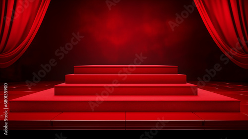 red carpet and curtains