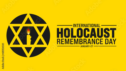 International Holocaust Remembrance Day background design template use to background, banner, placard, card, book cover,  and poster design template with text inscription and standard color. vector photo