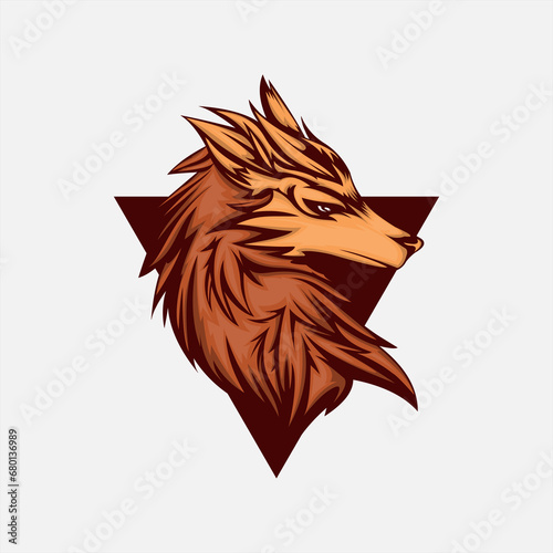 Wolf logo design vector