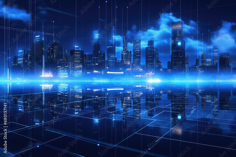 Modern information technology city concept Modern information technology city concept